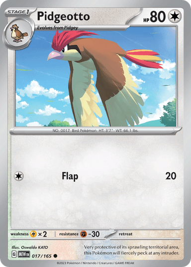 Carta Pidgeotto 17/165 do set 151 — Pokémon TCG | Bynx