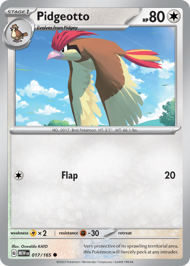 Carta Pidgeotto 17/165 do set 151 — Pokémon TCG | Bynx