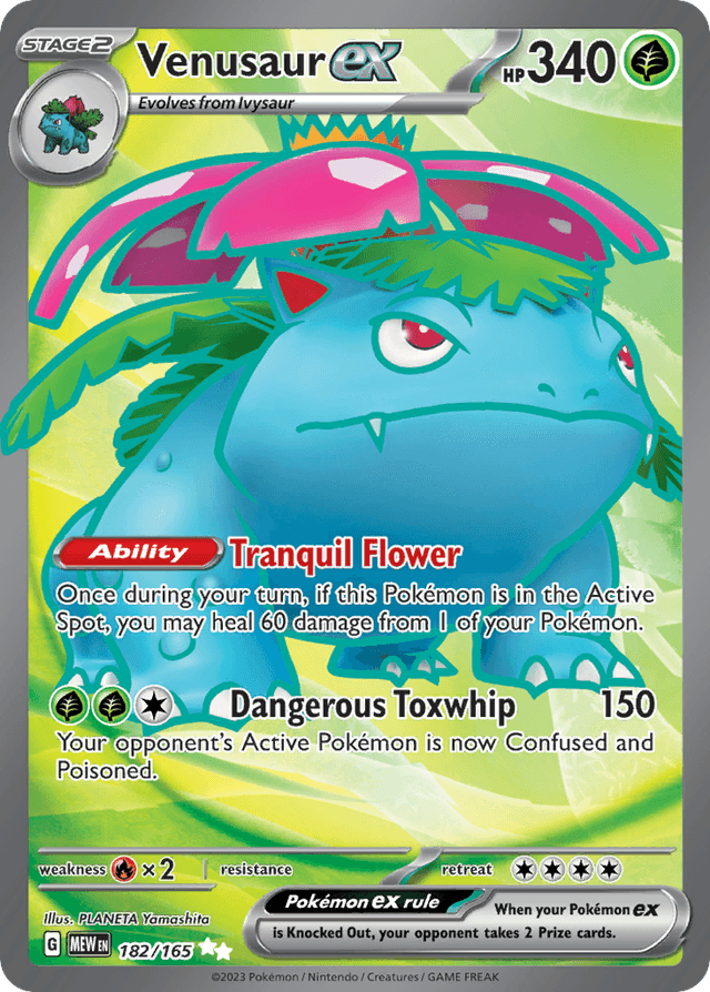 Carta Venusaur ex 182/165 do set 151 — Pokémon TCG | Bynx