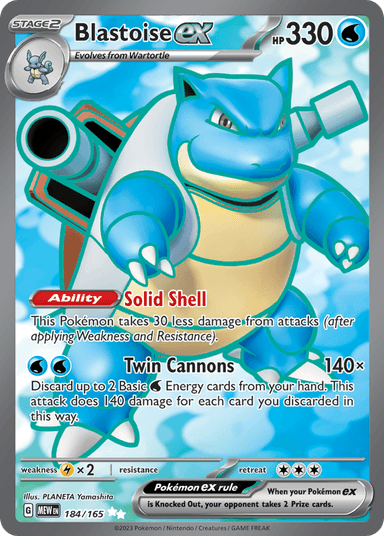 Carta Blastoise ex 184/165 do set 151 — Pokémon TCG | Bynx