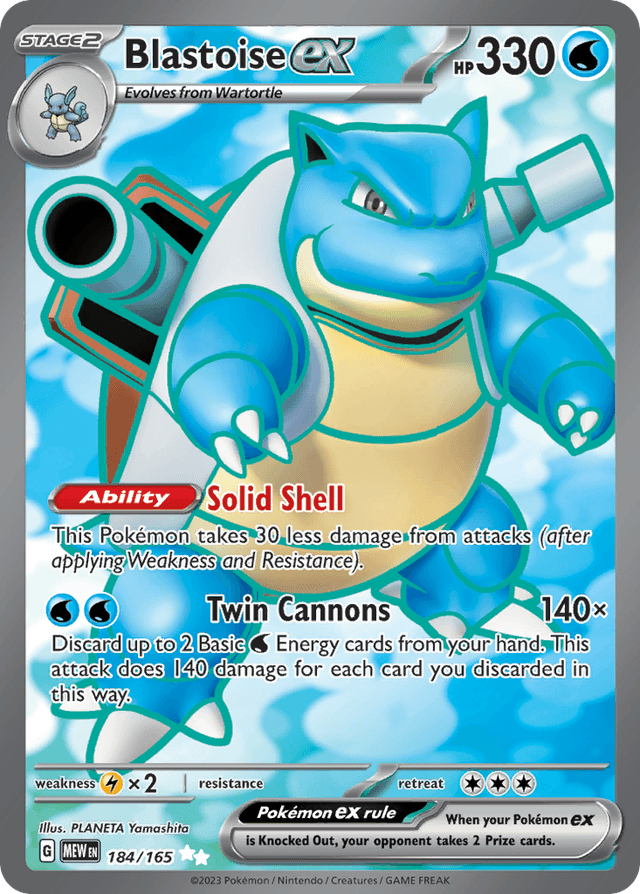 Carta Blastoise ex 184/165 do set 151 — Pokémon TCG | Bynx
