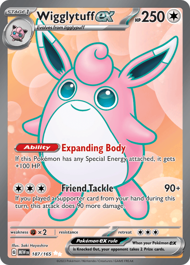 Carta Wigglytuff ex 187/165 do set 151 — Pokémon TCG | Bynx