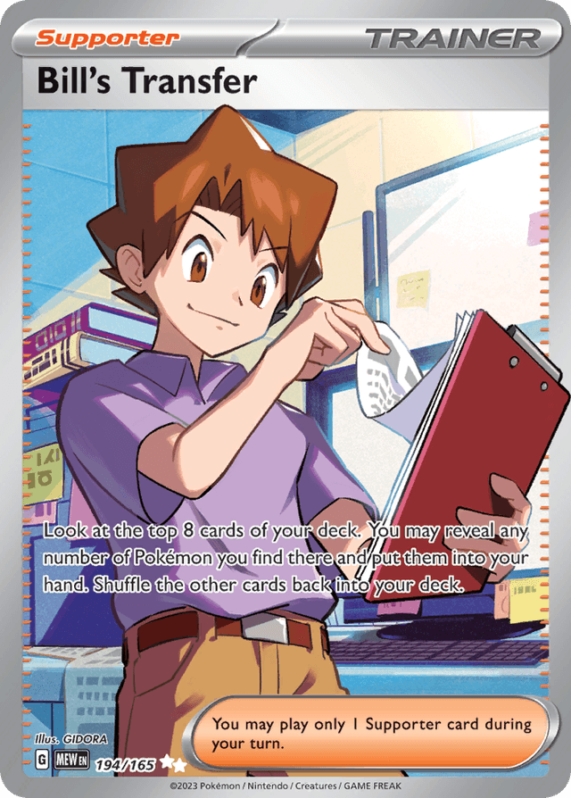 Carta Bill's Transfer 194/165 do set 151 — Pokémon TCG | Bynx
