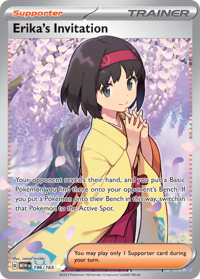 Carta Erika's Invitation 196/165 do set 151 — Pokémon TCG | Bynx
