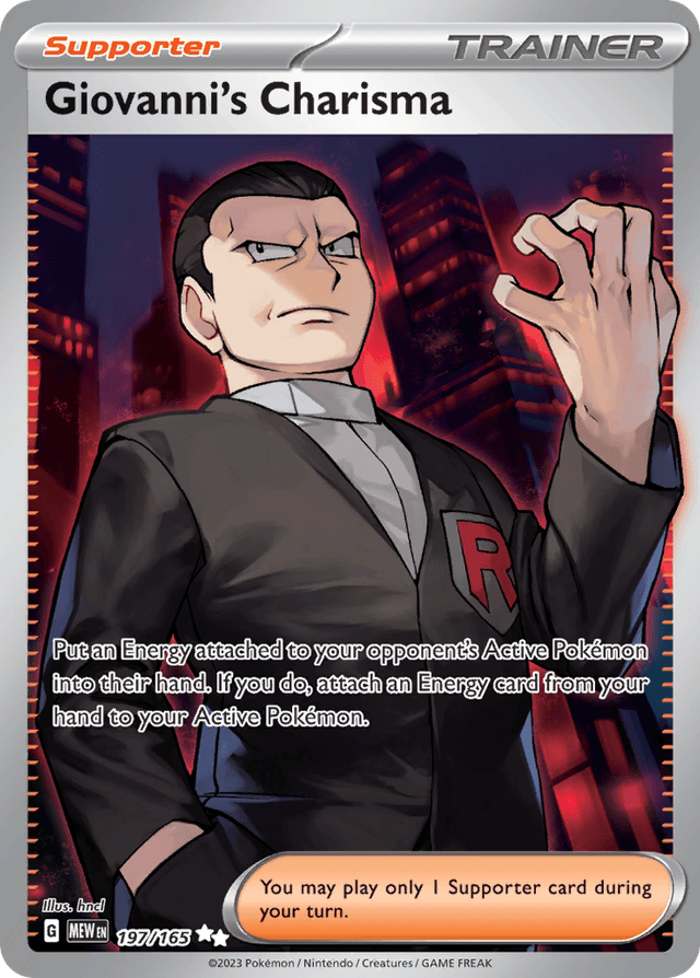 Carta Giovanni's Charisma 197/165 do set 151 — Pokémon TCG | Bynx
