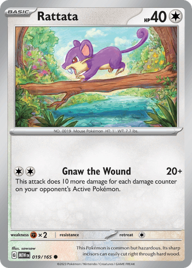 Carta Rattata 19/165 do set 151 — Pokémon TCG | Bynx