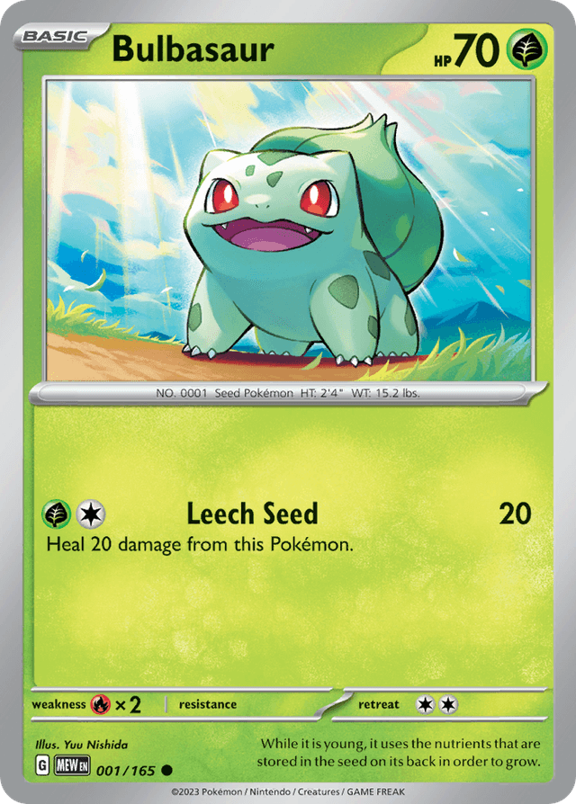 Carta Bulbasaur 1/165 do set 151 — Pokémon TCG | Bynx