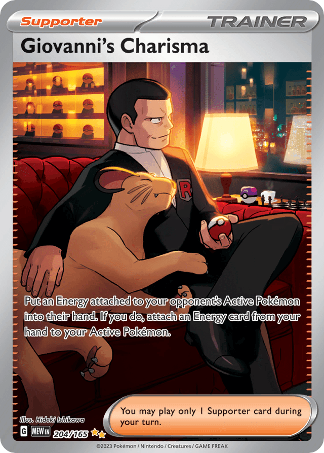Carta Giovanni's Charisma 204/165 do set 151 — Pokémon TCG | Bynx