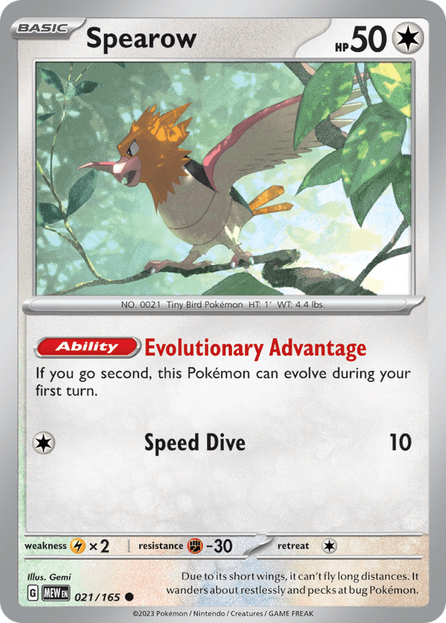Carta Spearow 21/165 do set 151 — Pokémon TCG | Bynx