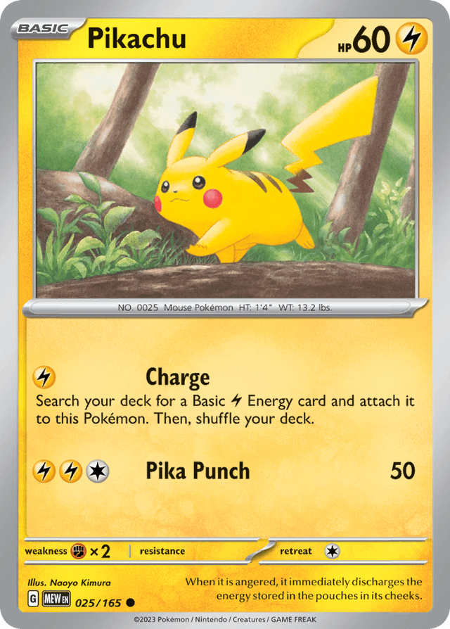 Carta Pikachu 25/165 do set 151 — Pokémon TCG | Bynx