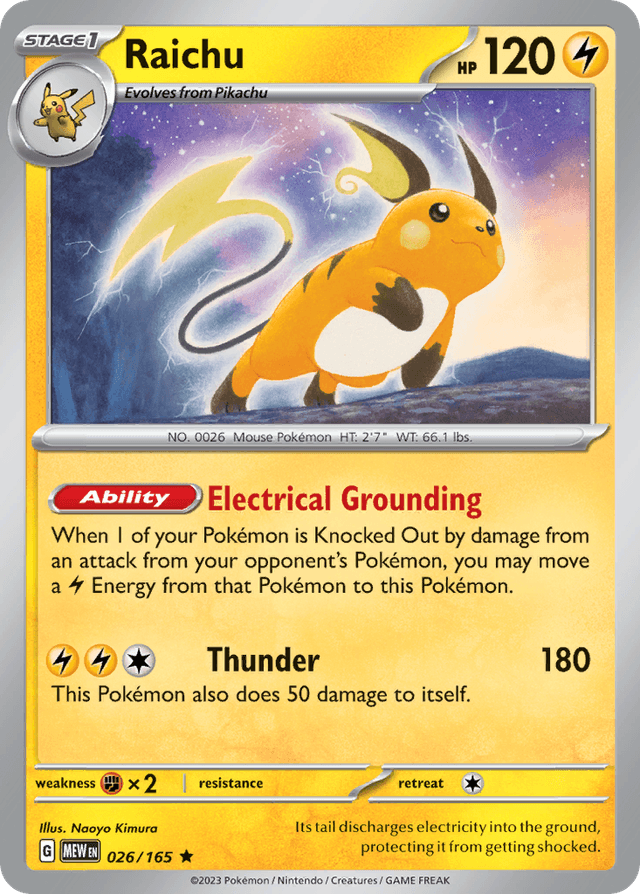Carta Raichu 26/165 do set 151 — Pokémon TCG | Bynx