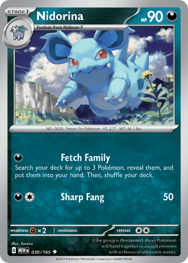 Carta Nidorina 30/165 do set 151 — Pokémon TCG | Bynx