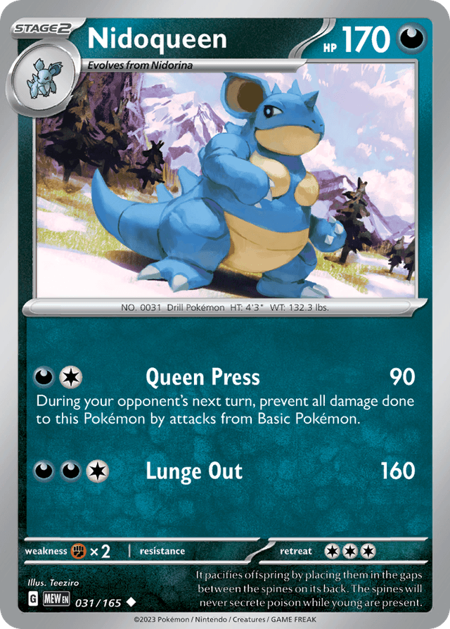 Carta Nidoqueen 31/165 do set 151 — Pokémon TCG | Bynx