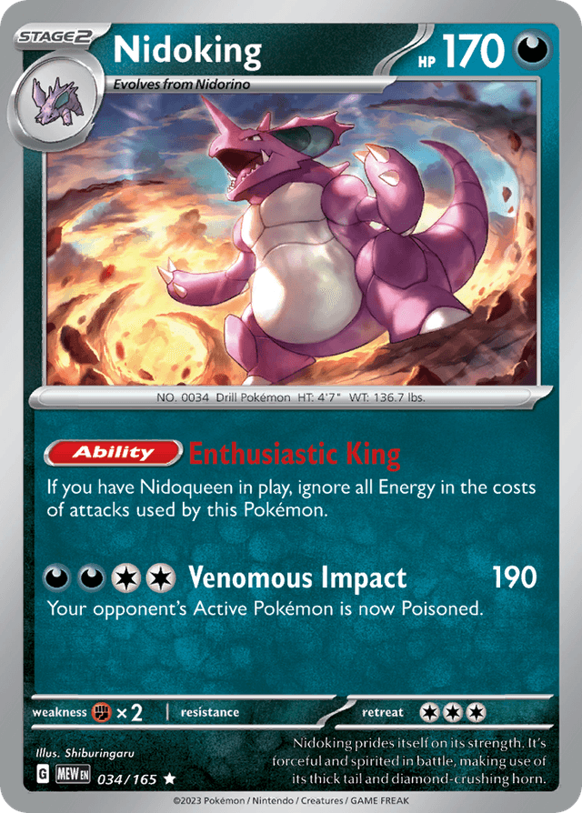Carta Nidoking 34/165 do set 151 — Pokémon TCG | Bynx