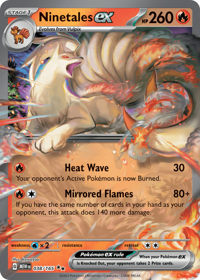 Carta Ninetales ex 38/165 do set 151 — Pokémon TCG | Bynx