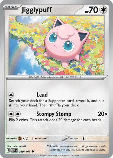Carta Jigglypuff 39/165 do set 151 — Pokémon TCG | Bynx