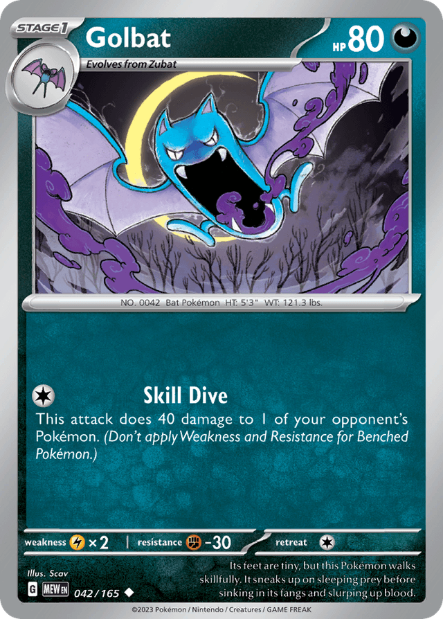 Carta Golbat 42/165 do set 151 — Pokémon TCG | Bynx