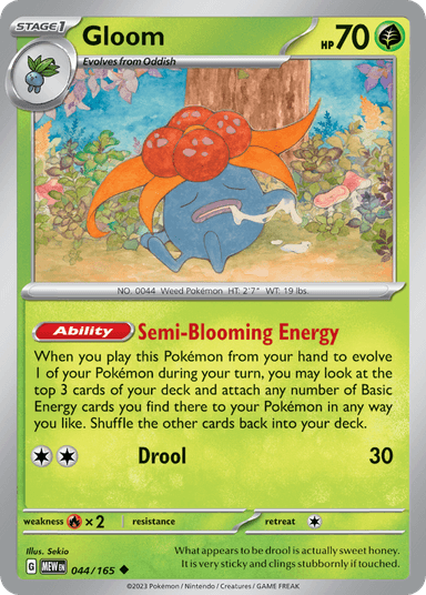 Carta Gloom 44/165 do set 151 — Pokémon TCG | Bynx