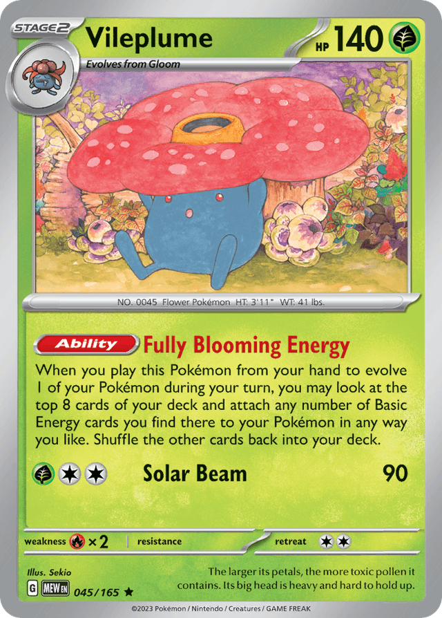 Carta Vileplume 45/165 do set 151 — Pokémon TCG | Bynx