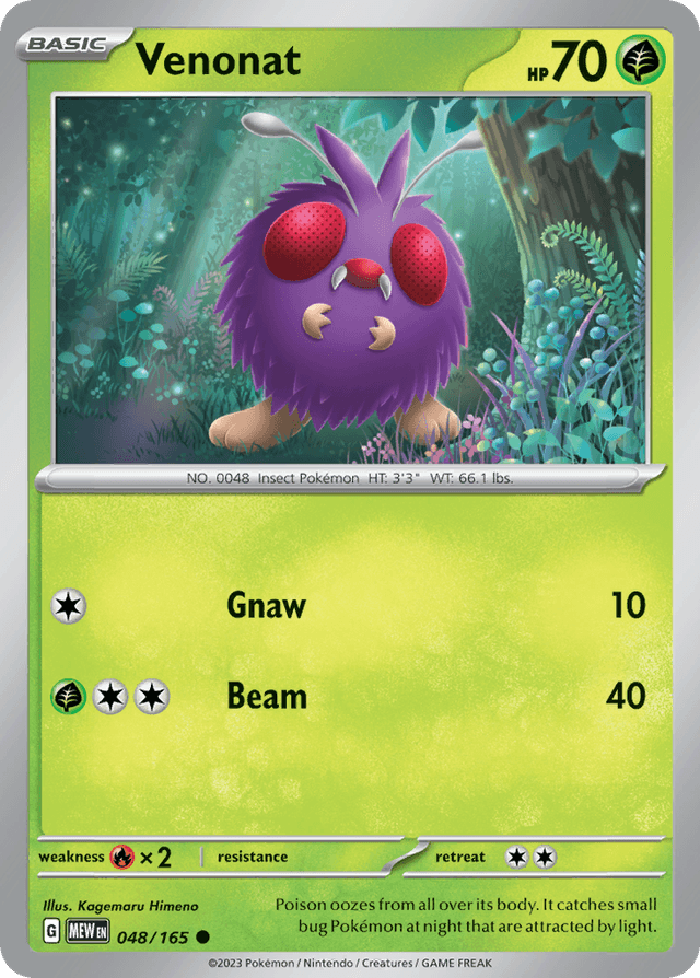 Carta Venonat 48/165 do set 151 — Pokémon TCG | Bynx