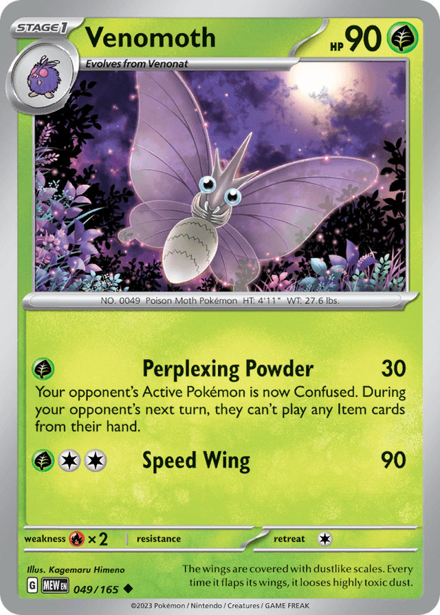 Carta Venomoth 49/165 do set 151 — Pokémon TCG | Bynx