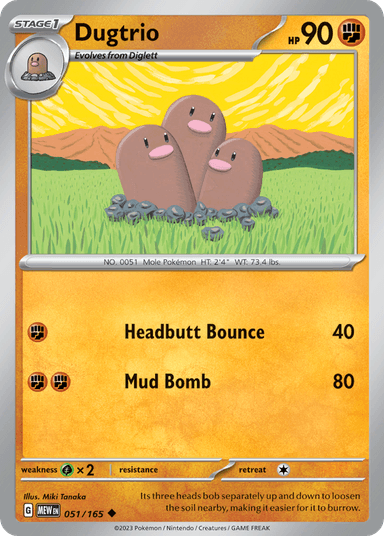Carta Dugtrio 51/165 do set 151 — Pokémon TCG | Bynx