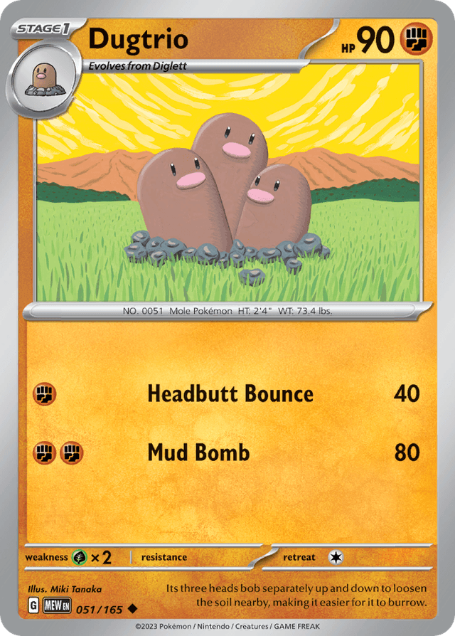 Carta Dugtrio 51/165 do set 151 — Pokémon TCG | Bynx