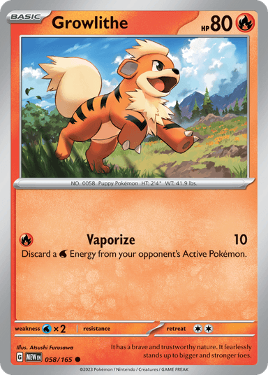 Carta Growlithe 58/165 do set 151 — Pokémon TCG | Bynx