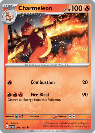 Carta Charmeleon 5/165 do set 151 — Pokémon TCG | Bynx