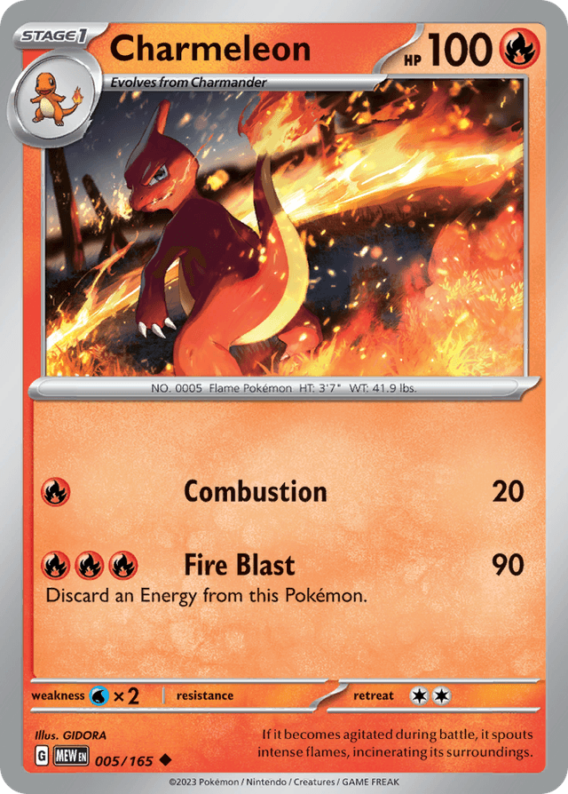 Carta Charmeleon 5/165 do set 151 — Pokémon TCG | Bynx
