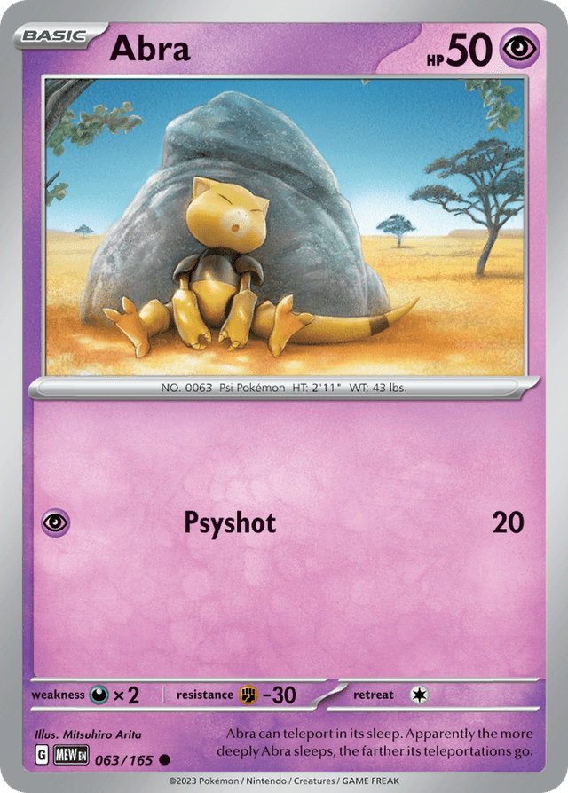 Carta Abra 63/165 do set 151 — Pokémon TCG | Bynx