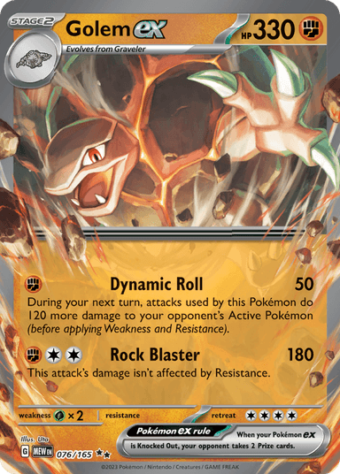 Carta Golem ex 76/165 do set 151 — Pokémon TCG | Bynx
