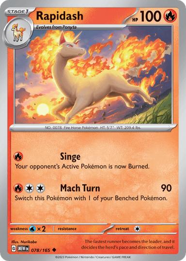 Carta Rapidash 78/165 do set 151 — Pokémon TCG | Bynx