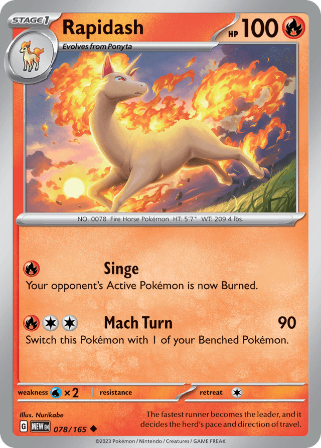 Carta Rapidash 78/165 do set 151 — Pokémon TCG | Bynx