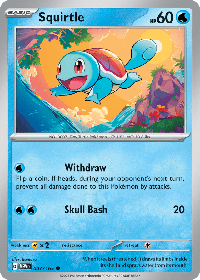 Carta Squirtle 7/165 do set 151 — Pokémon TCG | Bynx