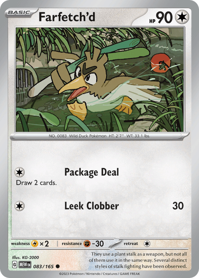 Carta Farfetch'd 83/165 do set 151 — Pokémon TCG | Bynx