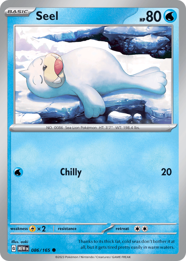 Carta Seel 86/165 do set 151 — Pokémon TCG | Bynx
