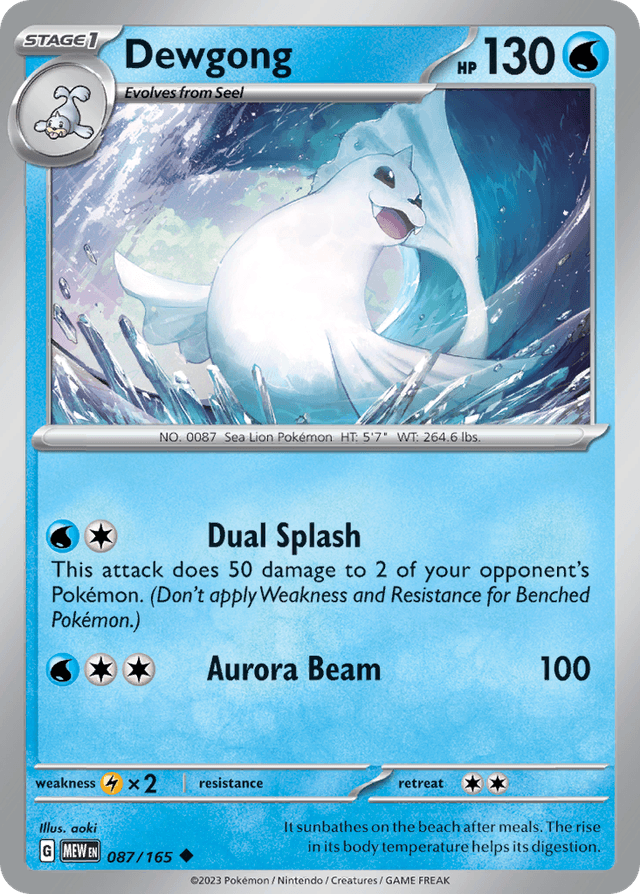 Carta Dewgong 87/165 do set 151 — Pokémon TCG | Bynx