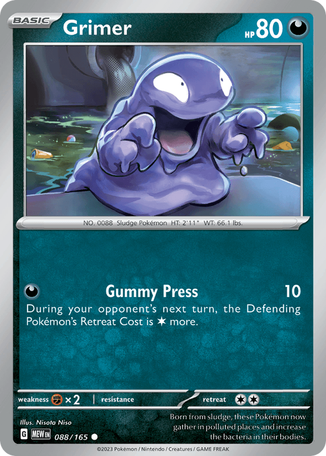 Carta Grimer 88/165 do set 151 — Pokémon TCG | Bynx
