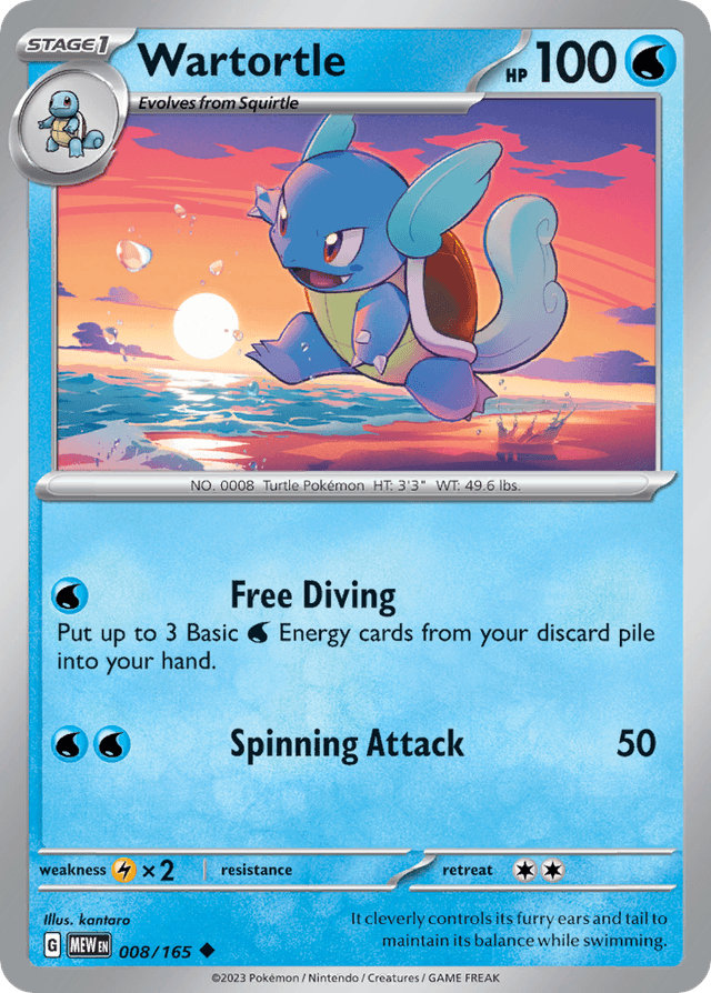 Carta Wartortle 8/165 do set 151 — Pokémon TCG | Bynx