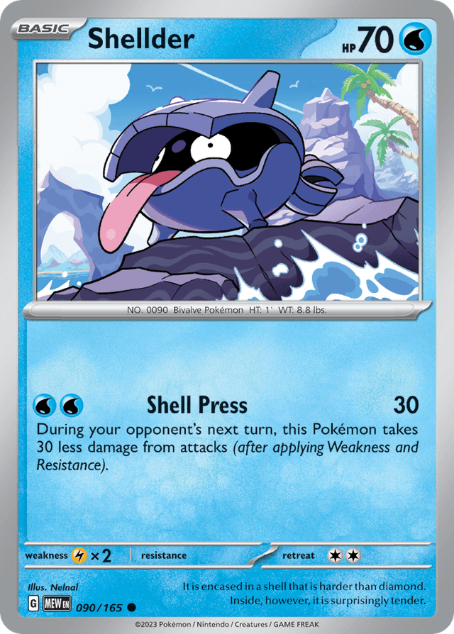 Carta Shellder 90/165 do set 151 — Pokémon TCG | Bynx