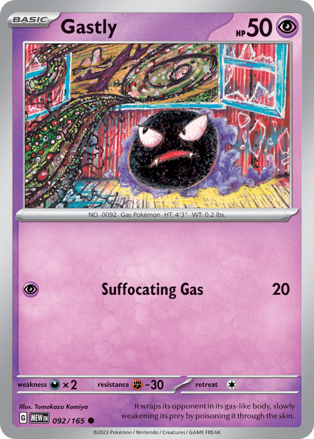 Carta Gastly 92/165 do set 151 — Pokémon TCG | Bynx