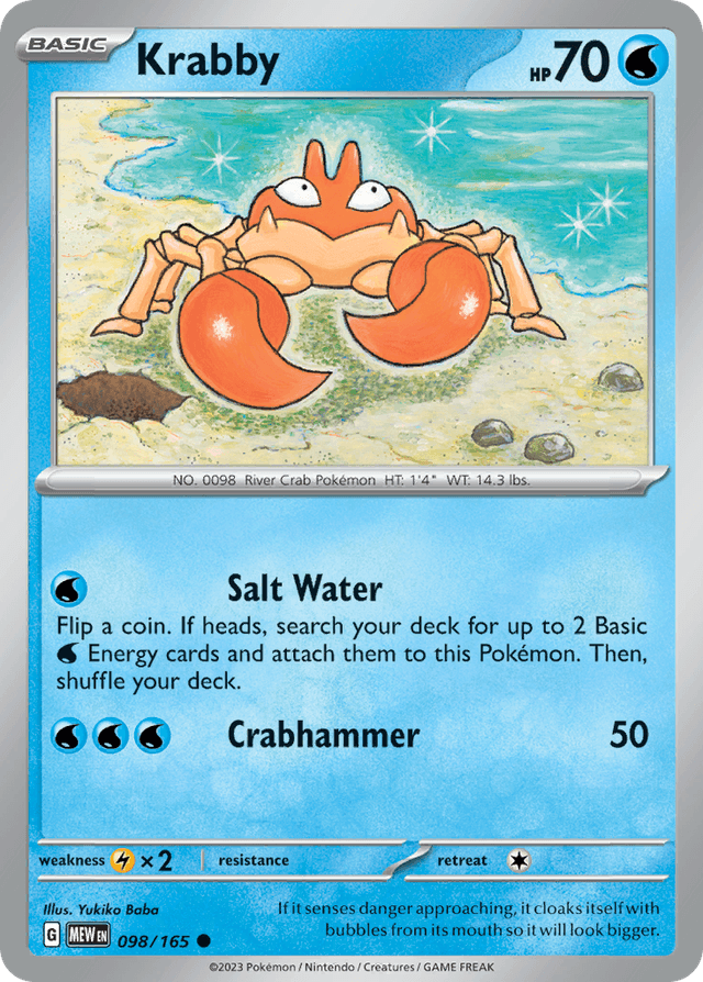Carta Krabby 98/165 do set 151 — Pokémon TCG | Bynx