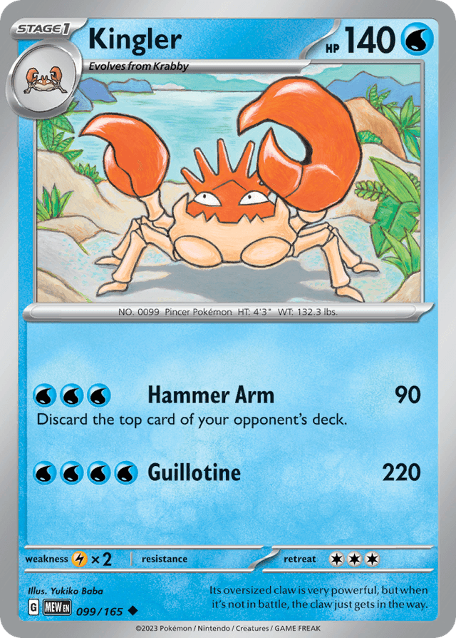 Carta Kingler 99/165 do set 151 — Pokémon TCG | Bynx