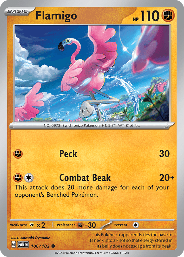 Carta Flamigo 106/182 do set Paradox Rift — Pokémon TCG | Bynx