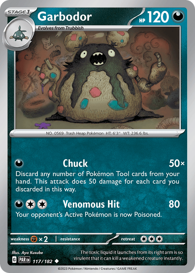 Carta Garbodor 117/182 do set Paradox Rift — Pokémon TCG | Bynx