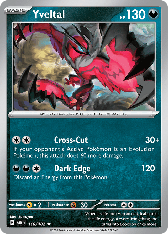 Carta Yveltal 118/182 do set Paradox Rift — Pokémon TCG | Bynx