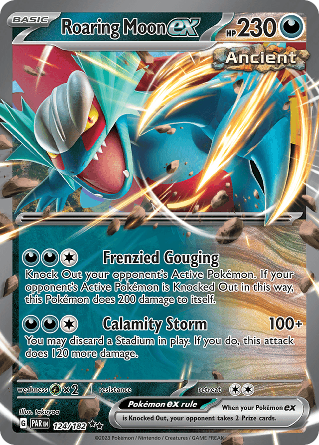 Carta Roaring Moon ex 124/182 do set Paradox Rift — Pokémon TCG | Bynx