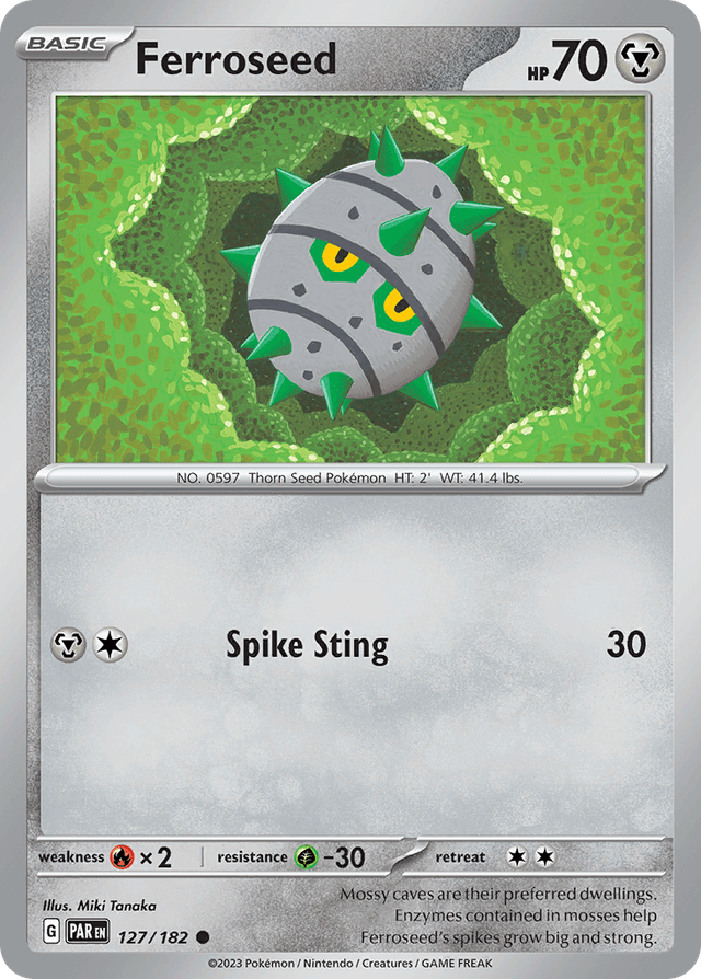 Carta Ferroseed 127/182 do set Paradox Rift — Pokémon TCG | Bynx