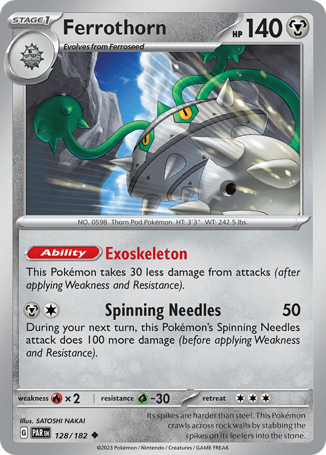 Carta Ferrothorn 128/182 do set Paradox Rift — Pokémon TCG | Bynx